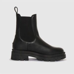 ANINE BING Justine Leather Black Combat Chelsea Boots size 39